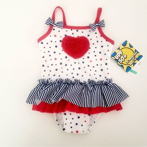 NWT Little Me Americana Toddler Swimsuit - Picture 1 of 4